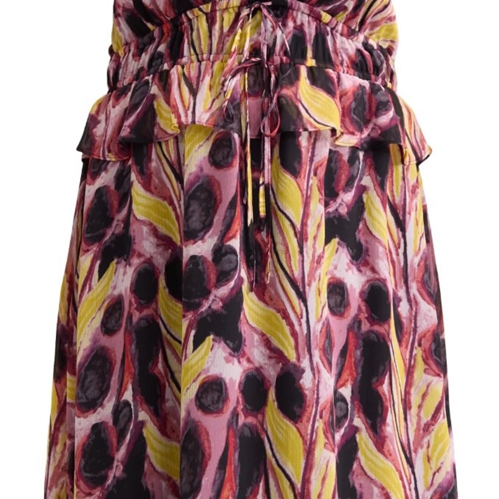 Vibrant Abstract Sleeveless Women’s Plus Size Peplum Midi Dress - Picture 4 of 4